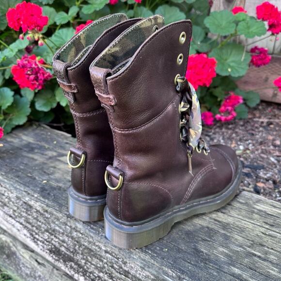 Dr. Martens Aimilta Camo Camouflage Brown Moto Boots Women's 8 US / 6 UK - Picture 7 of 12